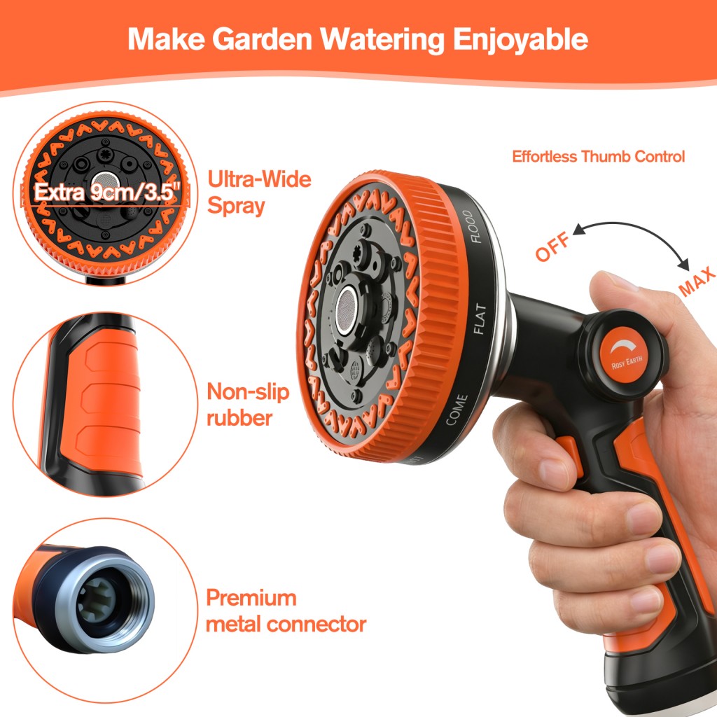 8-Mode Ultra-Wide Garden Hose Nozzle