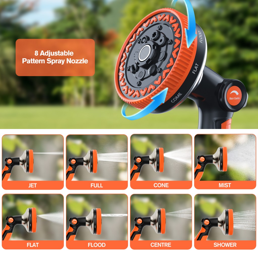 8-Mode Ultra-Wide Garden Hose Nozzle