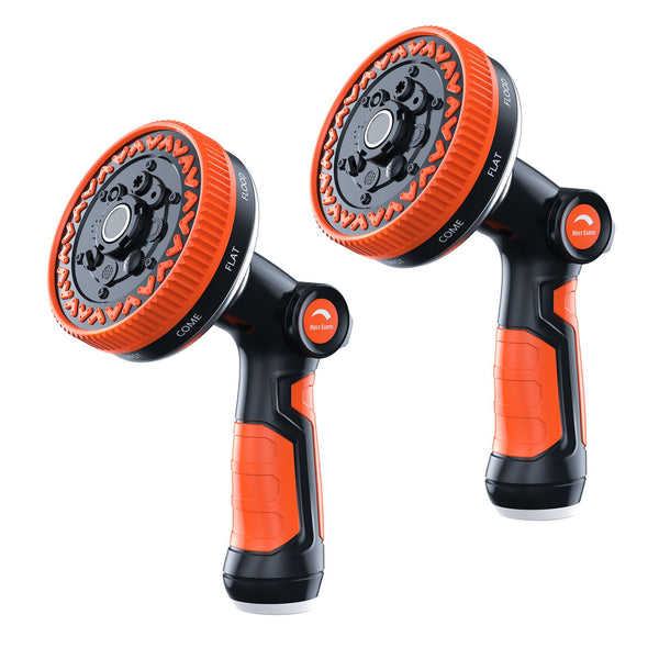 8-Mode Ultra-Wide Garden Hose Nozzle - Orange 2pcs