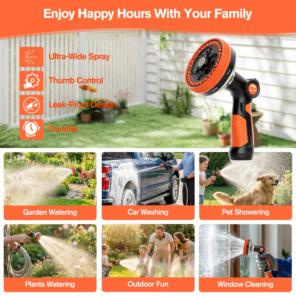 8-Mode Ultra-Wide Garden Hose Nozzle